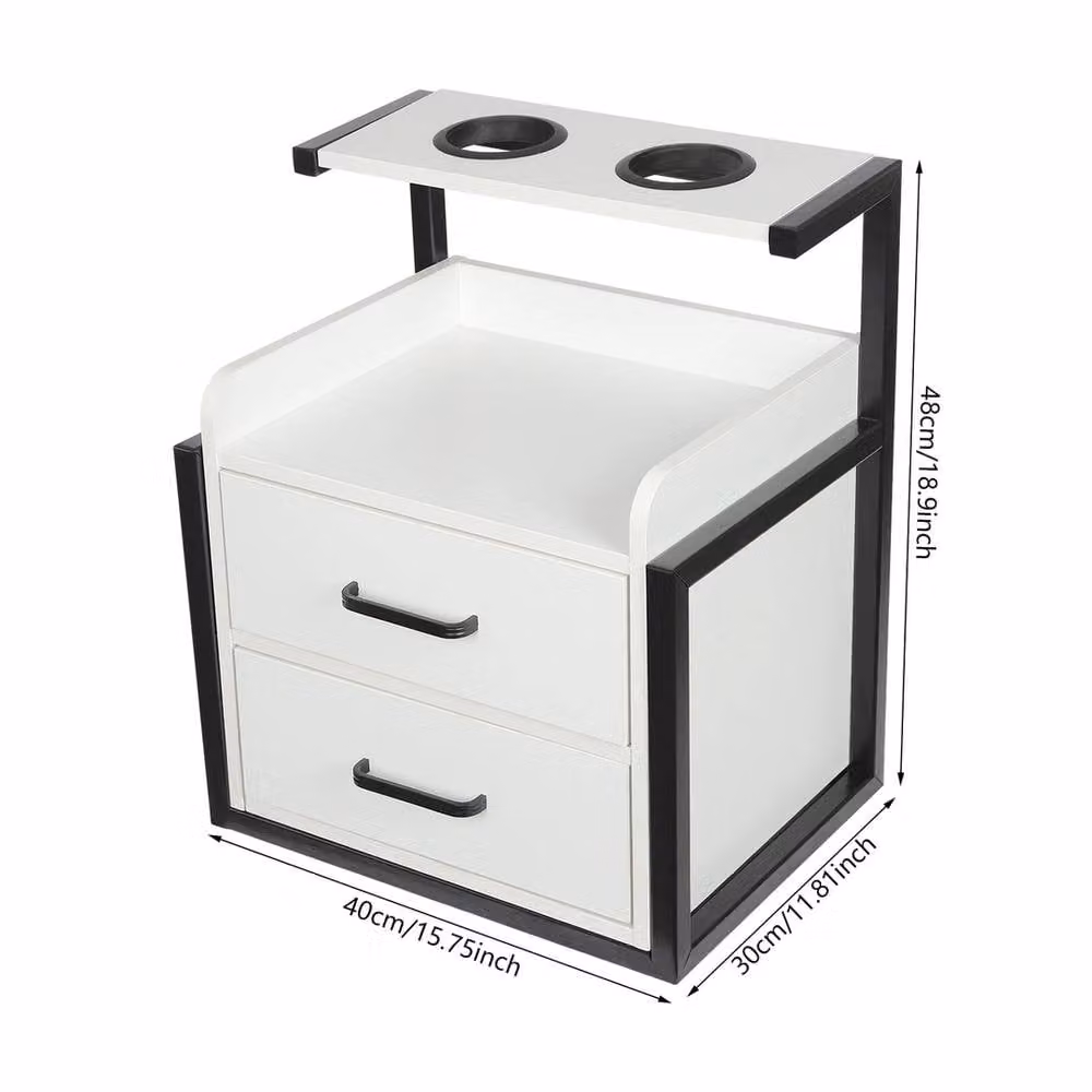Ventryn White Wall Mounted Modern Bathroom Storage Cabinet with Internal Drawers and Open Shelf – 1