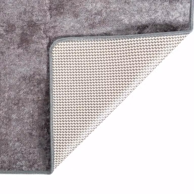 Berkfield Home Washable Anti Slip Round Rug, Grey, Diameter: 100 cm