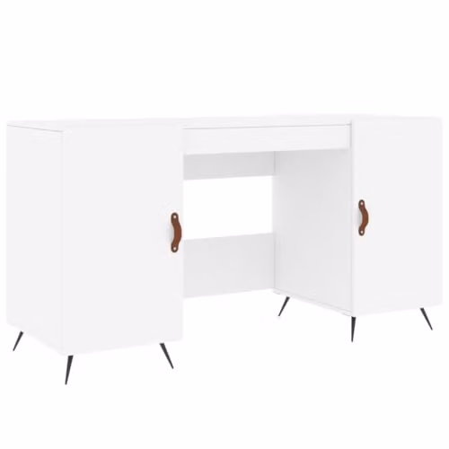 vidaXL Writing Desk in White, W/D/H: 140 x 50 x 75 cm