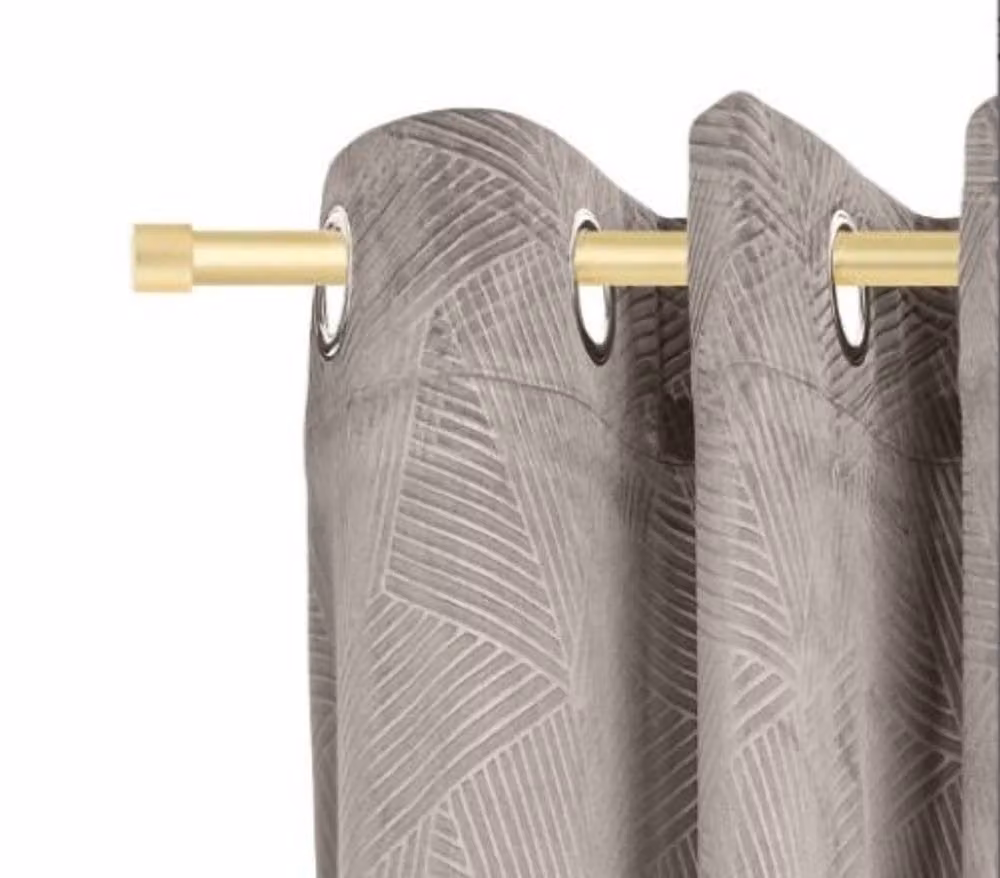 New Edge Blinds Fenton Extendable Eyelet Metal Curtain Pole Set in Gold, Width: 120 cm – 2