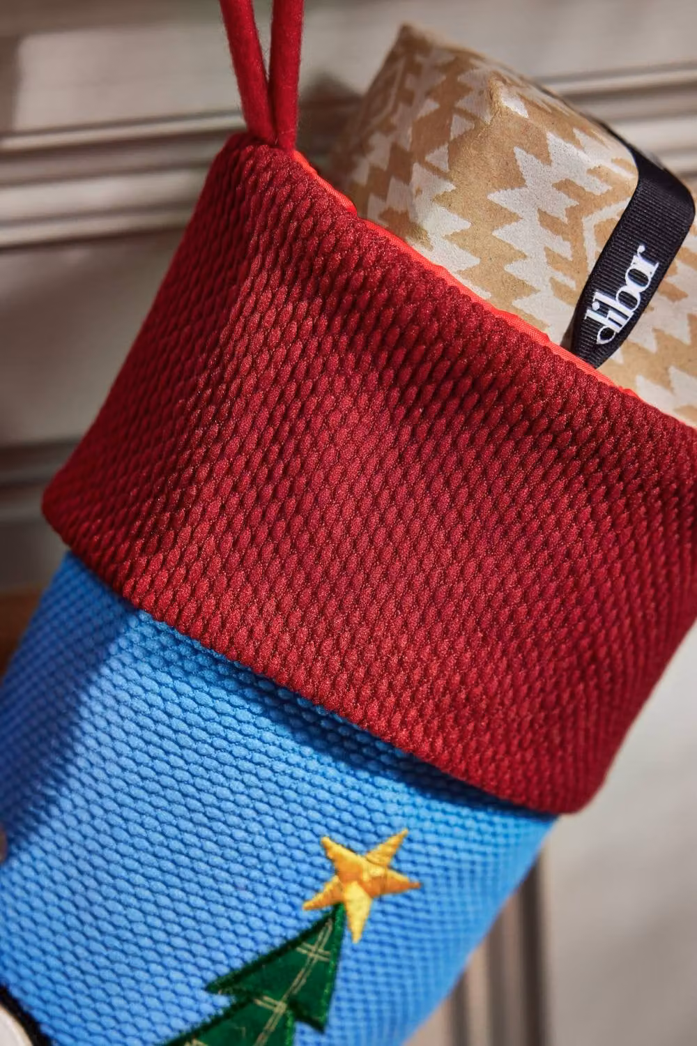 Dibor Luxury Penguin Christmas Stocking for Children in Red and Multicolour, Medium Size – 3