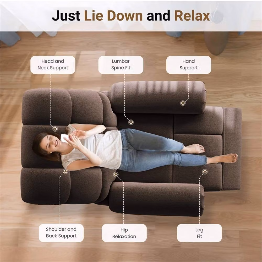 PAWNORA Rise Recline Electric Power Recliner in Brown Fabric – 5
