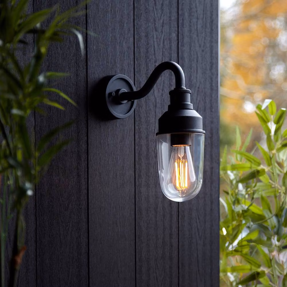 Netlighting Monza Outdoor Wall Lantern in Matt Black with Clear Glass – 2