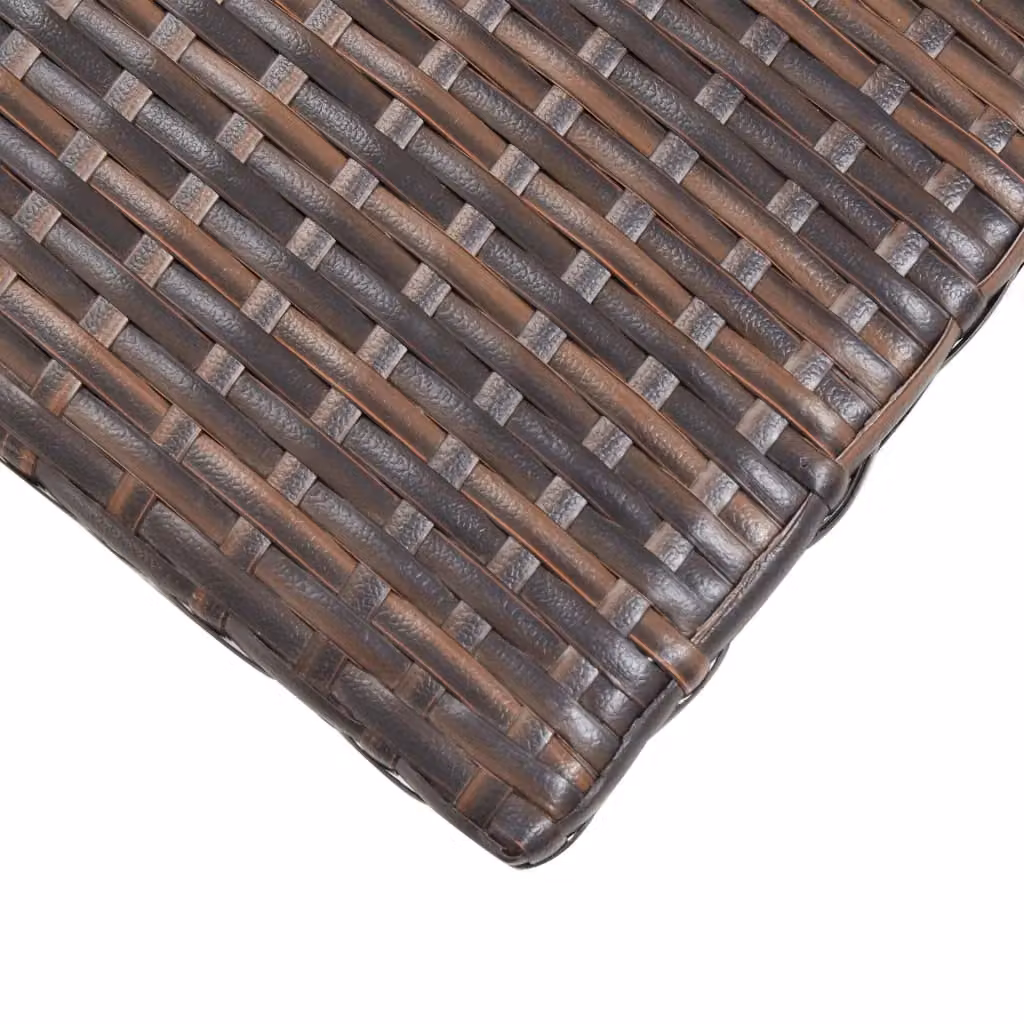 Berkfield Home Brown Poly Rattan Tea Table with Metal Frame, W/D/H: 50 x 50 x 47 cm – 3