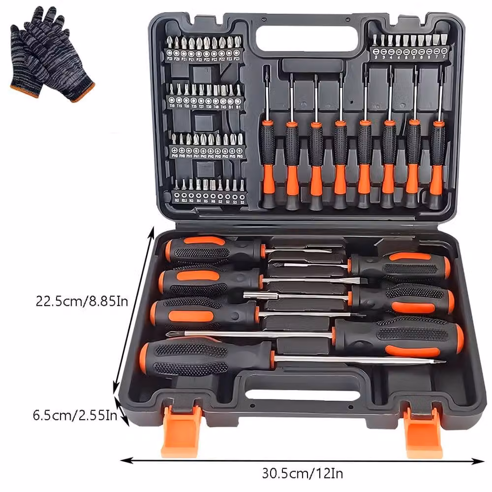 Ventryn Heavy Duty Magnetic Screwdriver Set with Cross and Flat Heads in Black – 2