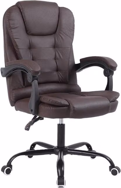 KORVIXA Brown Executive Office Chair Swivel Recliner with Armrests – 1