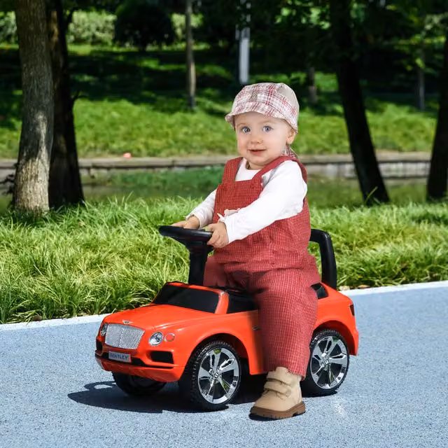 AIYAPLAY Bentley Licensed Red Ride on Car with Music and Horn