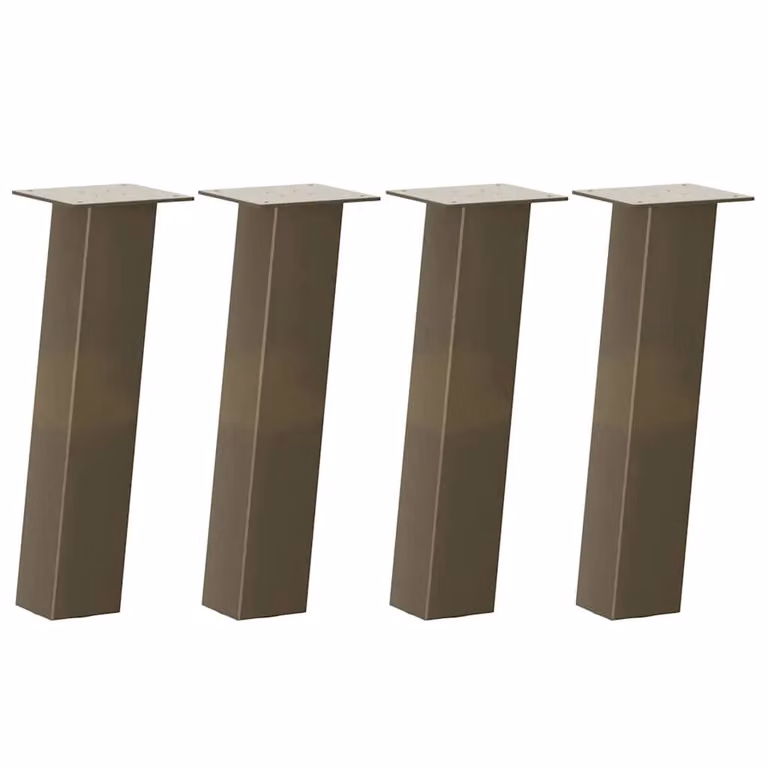 Berkfield Home Coffee Table Legs, 4 Pieces, Brown Steel, Height: 30 cm