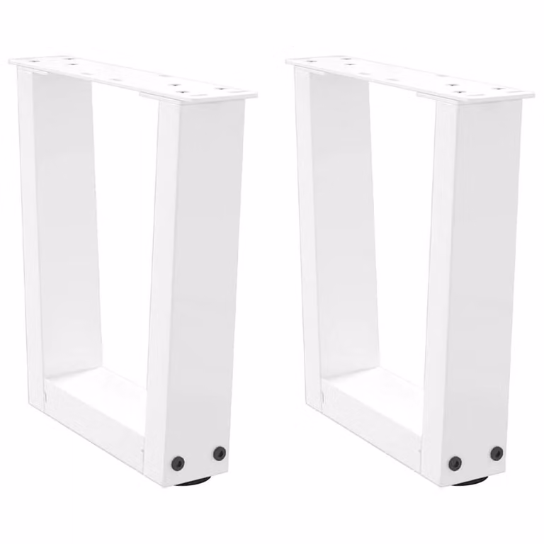 Berkfield Home V-Shape Dining Table Legs, 2 Pieces, White Steel, W: 30 cm