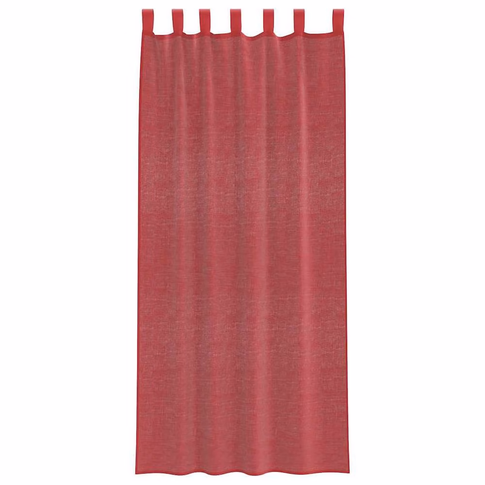Berkfield Home Wine Red Transparent Voile Fabric Curtains with Rod Pockets, 2 Pack, W: 140 cm, H: 225 cm – 3