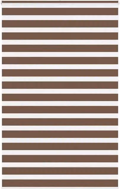 Berkfield Home Brown Zebra Day and Night Blind with Polyester Fabric, W: 150 cm, H: 230 cm – 1