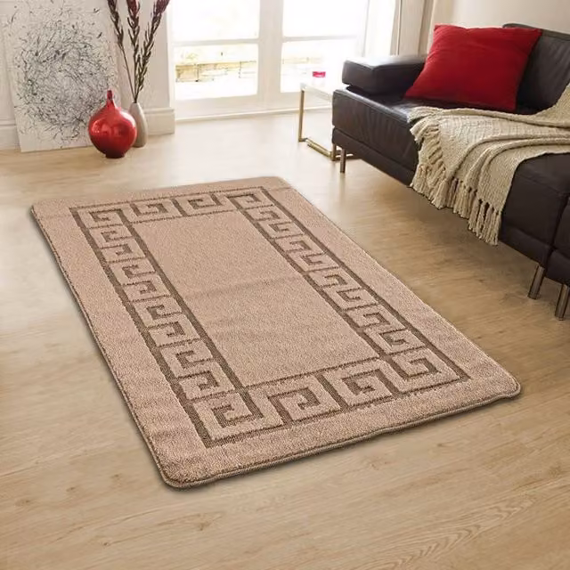 Smart Living Plain Heavy Duty Non Slip Machine Washable Hallway and Kitchen Door Mat, Beige, W: 60 cm, L: 220 cm