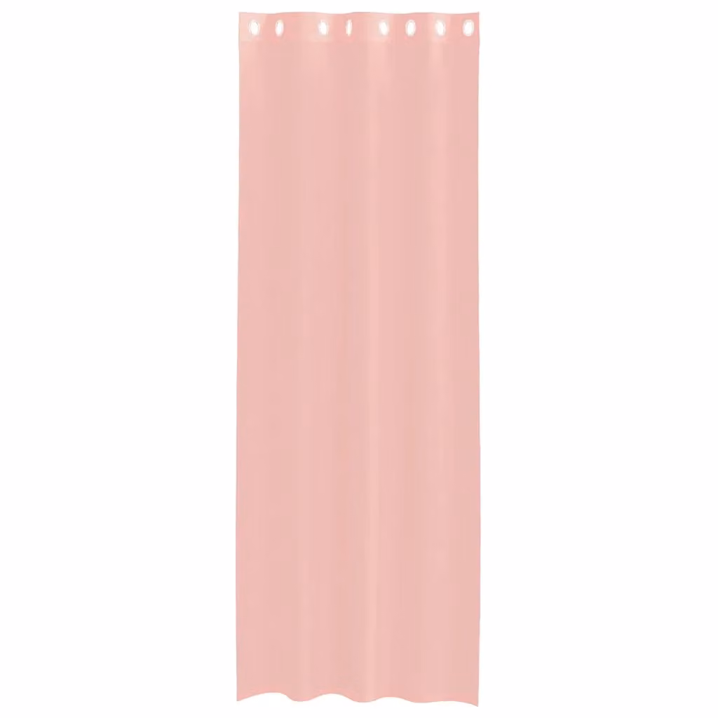 Berkfield Home Pink Voile Fabric Panel Curtains with Eyelets, W: 140 cm, H: 260 cm, 2 Pack – 2