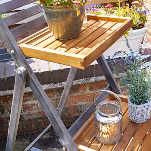 Rowlinson Alderley Large Wooden Plant Ladder in Grey and Multicolour, W: 103 cm, H: 50 cm – 4