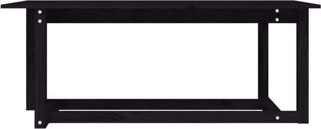 Berkfield Home Beautiful Coffee Table in Black Solid Pine Wood, W/D/H: 110 x 55 x 45 cm