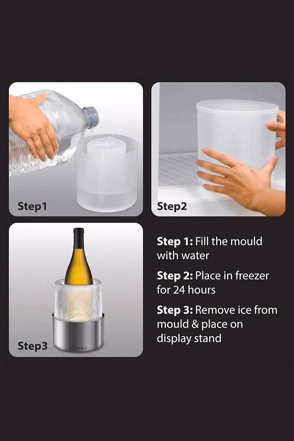Final Touch Stainless Steel Ice Bottle Chiller in Silver and Multicolour – 5