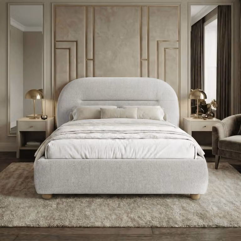 DHS Maloye Upholstered Bed Frame in Grey, W/D/H: 180 x 200 cm