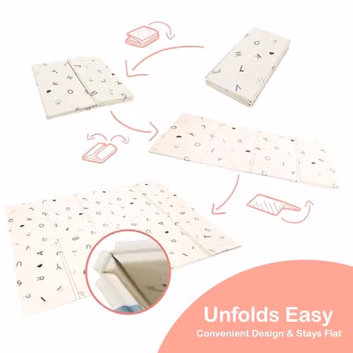 KandyToys White Foldable XPE Foam Baby Play Mat, W: 198 cm, D: 148 cm – 2