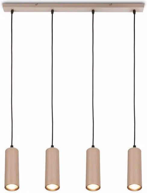 Briloner Beige Modern 4 Light Height Adjustable Suspended Pendant Light for GU10 Bulbs