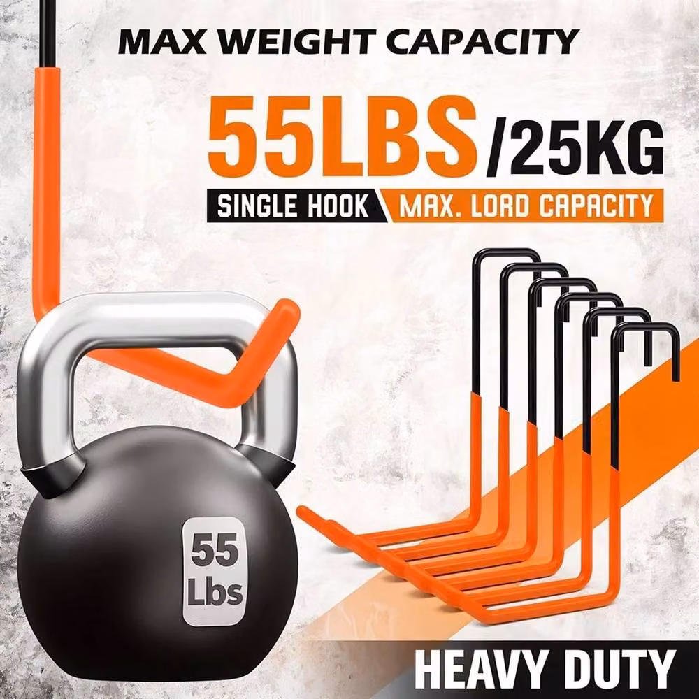 FLAVORA Orange Heavy Duty Z-Shaped S-Hooks, 6-Piece Multi-Purpose Hanging Hook Set – 3