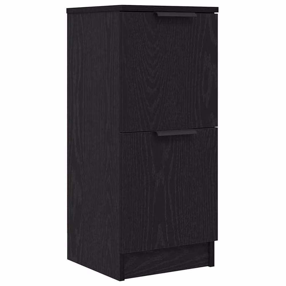 Berkfield Home Modern Black Oak Sideboard in Black Matt MDF, W/D/H: 30 x 30 x 70 cm – 3