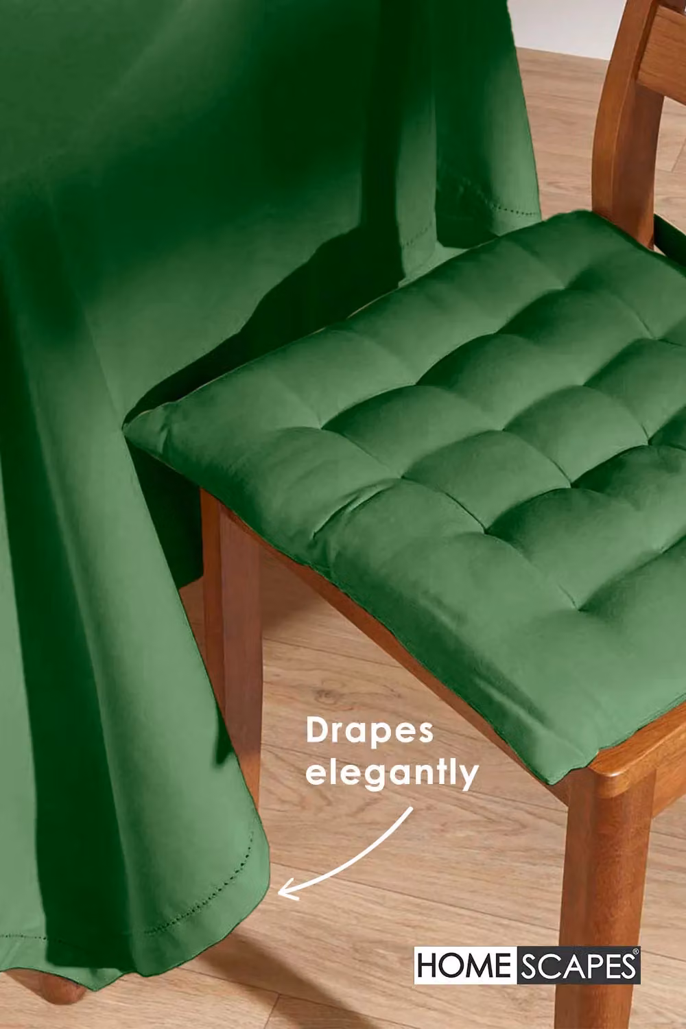 Homescapes Plain Cotton Rectangular Tablecloth in Dark Green, W: 178 cm, L: 305 cm – 4