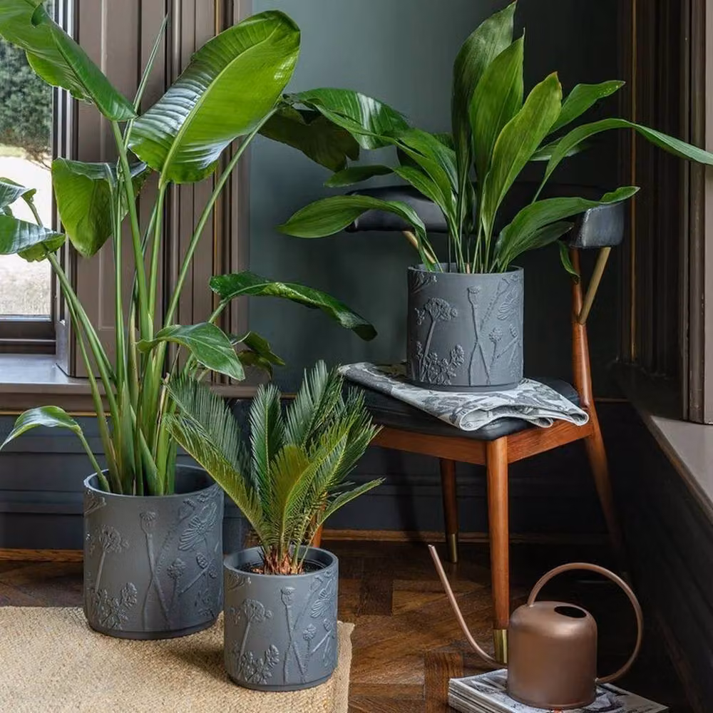 Lemon Pavilion Kew Stoneware Meadow Planter in Grey, W/D/H: 20.5 x 20.5 x 20.5 cm – 4