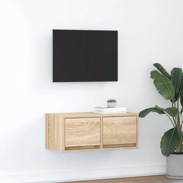Berkfield Home Sonoma Oak TV Cabinet in Brown, W: 60 cm, D: 31 cm, H: 25.5 cm – 1