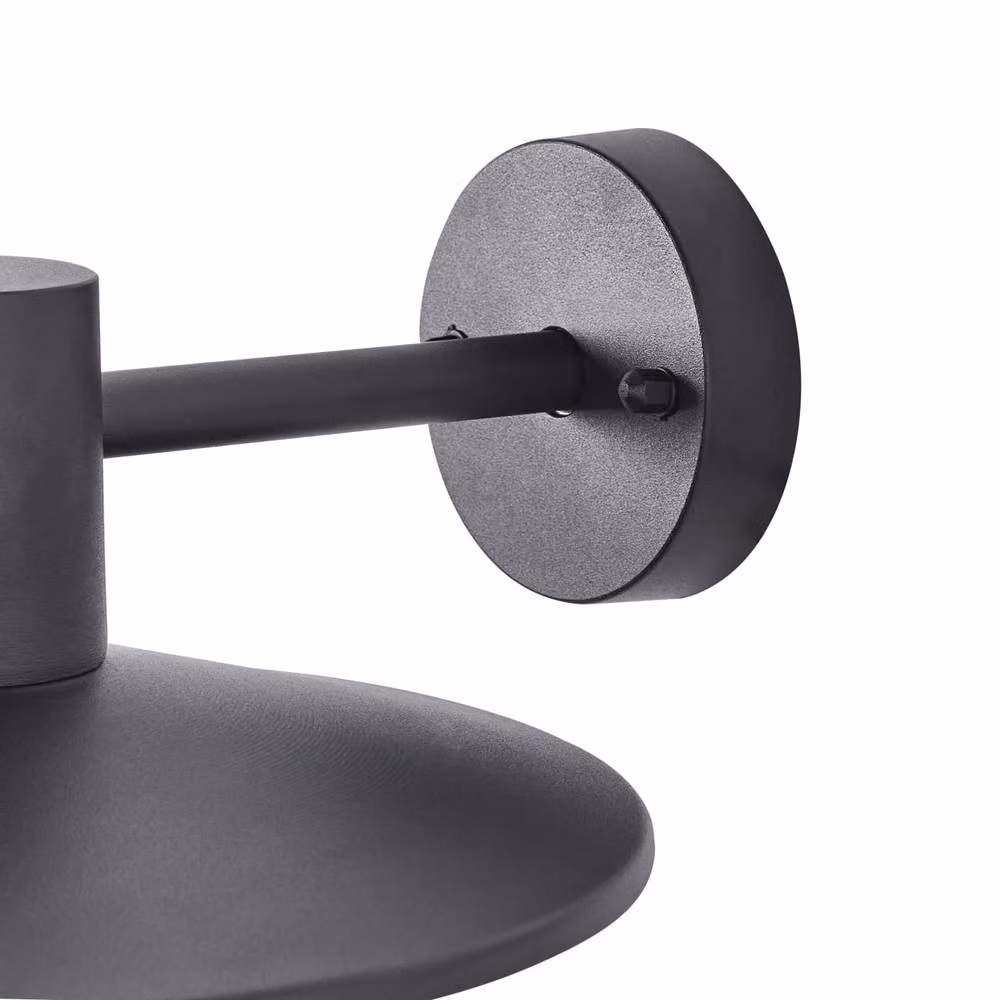 Wyld and Coco Modern Round Outdoor Wall Light in Matte Black Aluminium and Glass for Garden and Terrace, W/D/H: 20 x 20 x 30 cm – 4