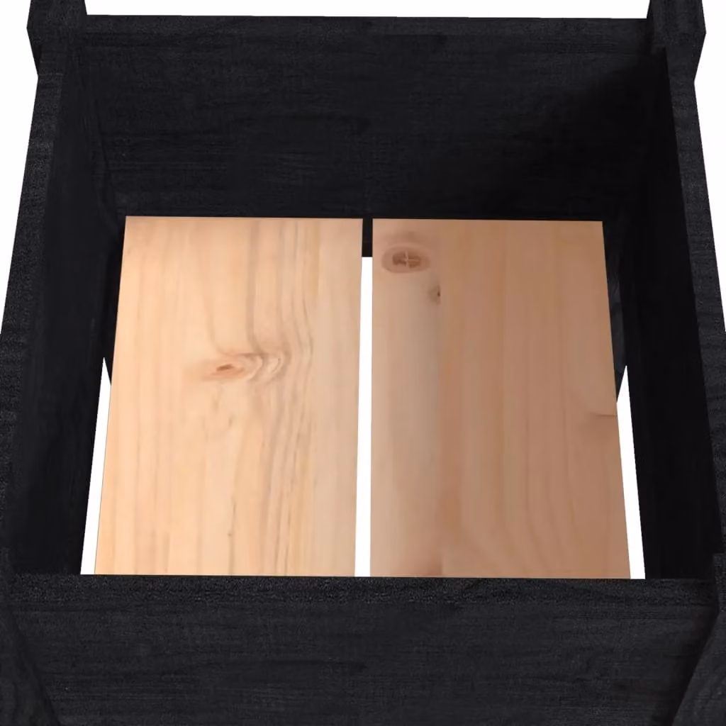 Berkfield Black Wooden Raised Garden Planter, W/D/H: 50 x 50 x 70 cm – 4