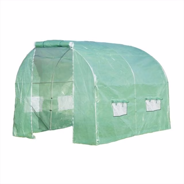 Primrose Premium Green Polytunnel with Galvanised Steel Frame W: 4 m, D: 2 m – 1