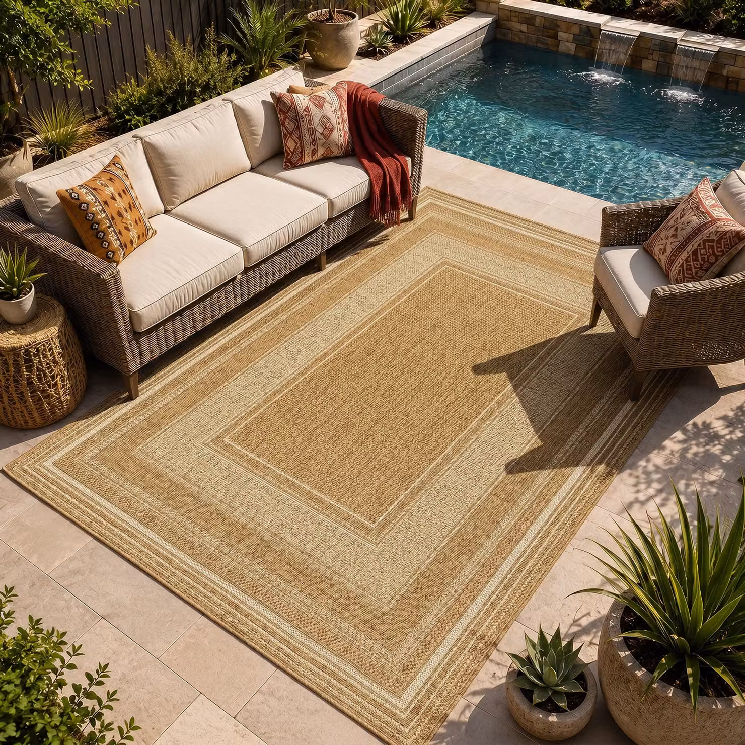 Livabliss Pismo Beach Modern Brown Abstract Jute-Look Indoor and Outdoor Polypropylene Rug W/D/H: 200 x 275 cm – 2