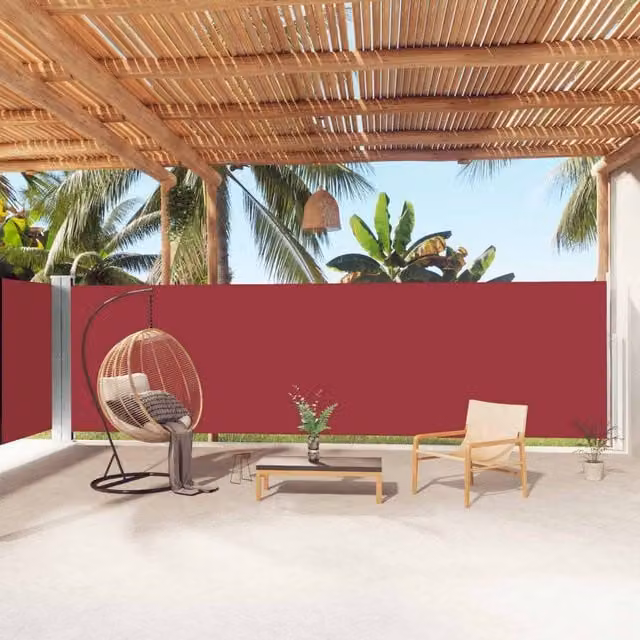 Berkfield Home Red Retractable Roller Side Awning for Garden, Balcony or Terrace, W/H: 1000 x 180 cm – 1