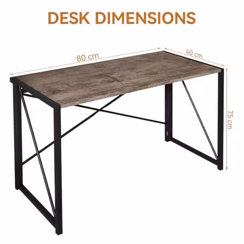 mcc direct Miami Folding Computer Desk in Distressed Grey – 2