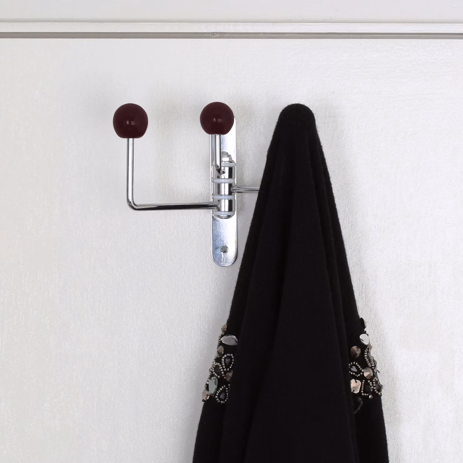 Orsina Purple Ceramic Balls 3 Hook Wall Hanger in Silver – 2