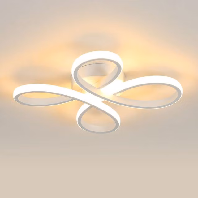 Pheashine 30W White LED Ceiling Light, 3000K Warm White, Flower-Shaped Flush Mount