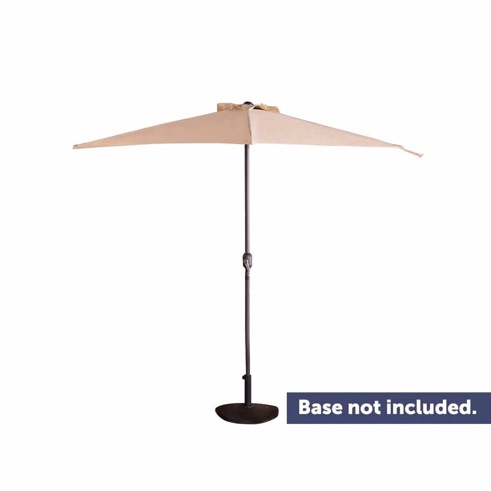 Charles Bentley Beige Metal Garden Balcony Umbrella with Crank Function, 2.7 m – 2