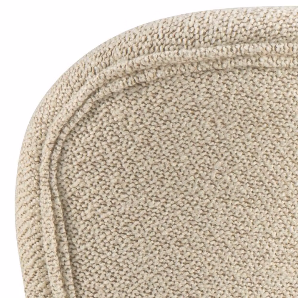 Wyld Haus Set of 2 Beige Bouclé Dining Chairs with Oiled Oak Legs – 3