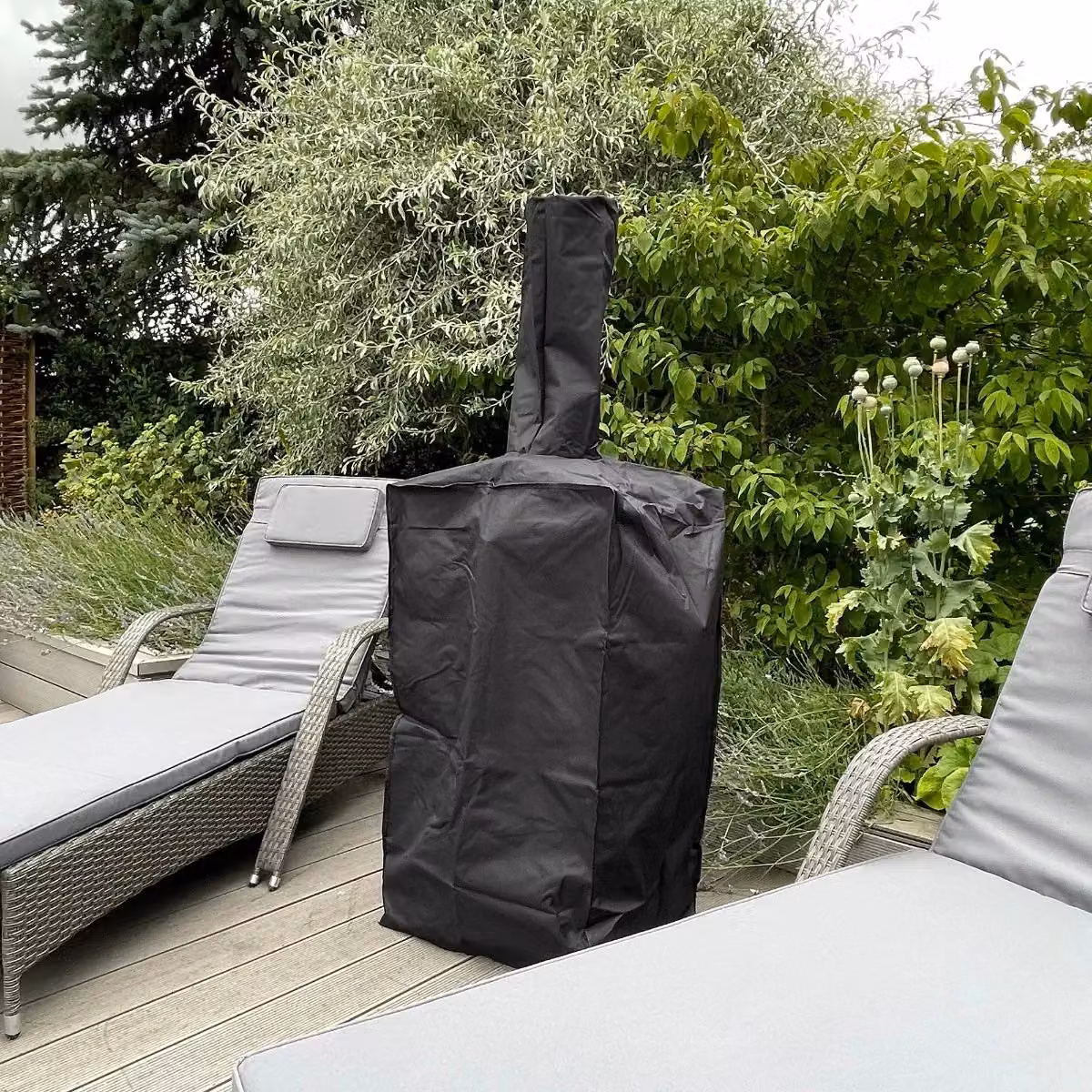 Monstershop Kukoo Outdoor Pizza Oven Rain Cover in Black, W/D/H: 165.5 x 103.5 x 165.5 cm – 2