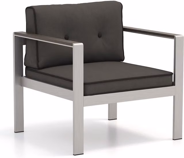 Costway Modern Aluminum Outdoor Patio Armchair with Cushions in Grey – 1