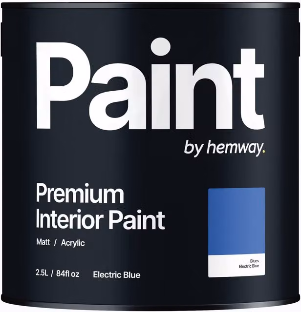 Hemway Matt Acrylic Interior Paint in Electric Blue, 2.5L