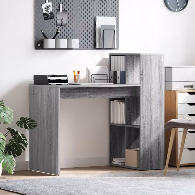 Berkfield Home Modern Writing Desk in Grey Sonoma Engineered Wood and Laminate – 1