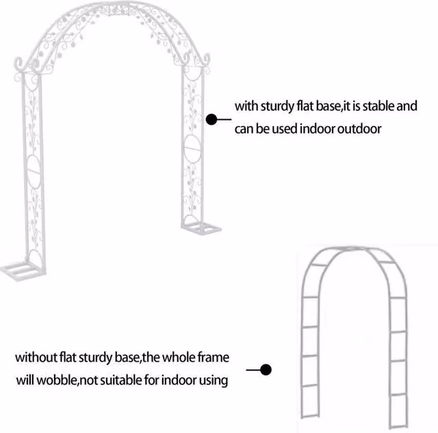 FLAVORA XXL Large Wedding Archway Backdrop in White, Modern Freestanding Metal Floral Garden Arch, W: 100 cm, D: 15 cm