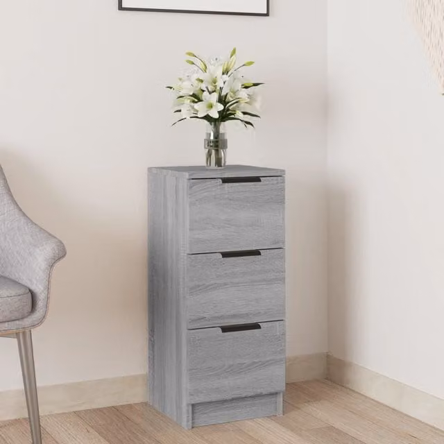 Berkfield Home Grey Sonoma Sideboard in Engineered Wood W/D/H: 30 x 30 x 70 cm