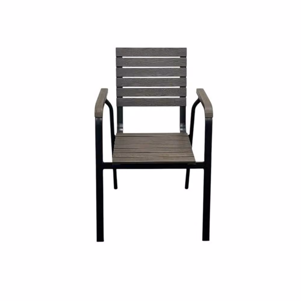 Nordara Pack of 4 Durawood Deluxe Stacking Garden Chairs in Brown – 3