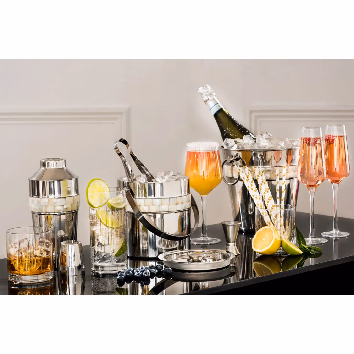 Orsina Silver Plated Stainless Steel Round Cocktail Shaker – 2