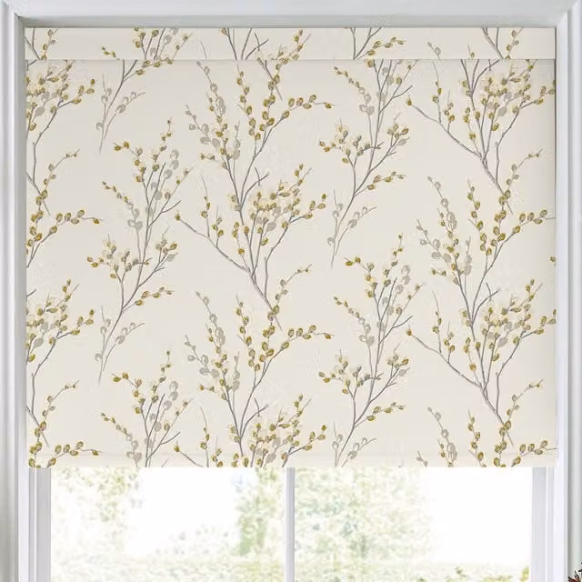 Laura Ashley Pussy Willow Translucent Made to Measure Roller Blind in Ochre Yellow
