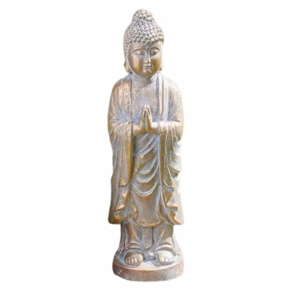 Marco Paul Stone Praying Buddha Freestanding Garden Ornament, Height: 47 cm – 2