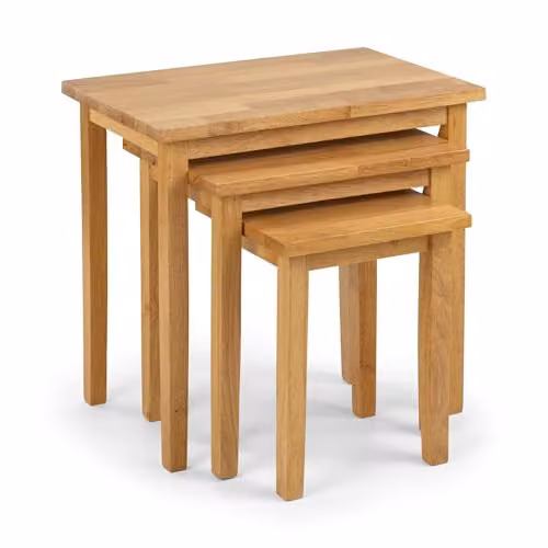 Julian Bowen Cleo Nest of 3 Tables, Brown Wood, H46 x W48 x D33 cm