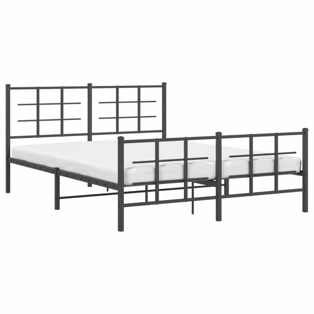 Berkfield Home Metal Bed Frame with Footboard in Black, W/D/H: 150 x 200 cm – 3